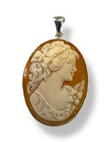 Pendant Mandile 1922 Woman Cammei  in Silver Conchiglia 2MCICM16.2 - 2MCICM16.2